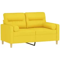 VidaXL 2-Sitzer-Sofa mit Zierkissen Hellgelb 120 cm Stoff