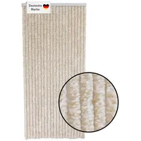 Lemodo Flauschvorhang 90x200cm beige-weiß meliert, Fliegenschutz, Türvorhang Wohnwagen