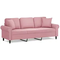 VidaXL 3-Sitzer-Sofa mit Zierkissen Rosa 180 cm Samt