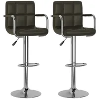 VidaXL Barhocker 2 Stk. Braun Kunstleder