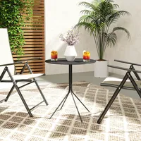 Outsunny Gartentisch Ø 60 x 71 cm Schwarz