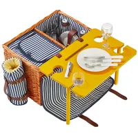 Tectake Picknickkorb Rügen für 4 Personen mit Kühlfach 46,5
