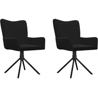 VidaXL Esszimmerstühle 2 Stk. Drehbar Schwarz Samt
