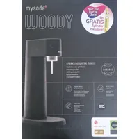 Sodataste Woody Wassersprudler schwarz + 1L Flasche + CO2-Zylinder