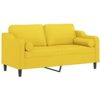 VidaXL 2-Sitzer-Sofa mit Zierkissen Hellgelb 140 cm Stoff