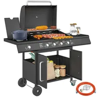 Outsunny Gasgrill Grillwagen 129,5 x 56 x 110 cm