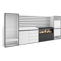 SKRAUT HOME Wohnwand, Weiß, Holzwerkstoff, Rechteckig, 334x145x35 cm, Schlafzimmer,