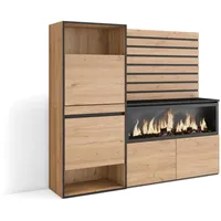 SKRAUT HOME Schuhschrank, Raumsparschrank, 167x35x145 cm, Schlafzimmer, XXL-Elektrokamin, Dekorative