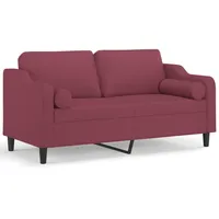 VidaXL 2-Sitzer-Sofa mit Zierkissen Weinrot 140 cm Stoff