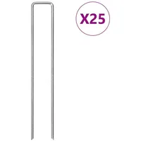 VidaXL Bodenanker 25 Stk. U-Form 20x4 cm Verzinkter Stahl