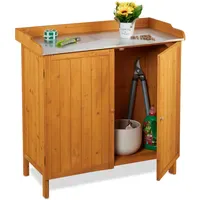 Relaxdays Pflanztisch mit Unterschrank Holz 94 x 94 x