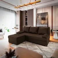 Masseno Ecksofa mit Schlaffunktion Rita ¦ braun ¦ Maße