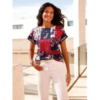 Classic Basics Sieh an! Schlupfbluse in marine-erdbeere-bedruckt | Gr.: