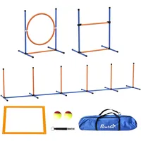 PawHut 4er-Set Hundetraining mit Höhenverstellbaren Agilityhürden