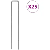 VidaXL Bodenanker 25 Stk. U-Form 20x3,5 cm Verzinkter Stahl
