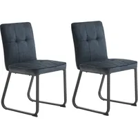 ByLIVING Esszimmerstuhl TALEA, 2er Set, Bezug dunkelgrau, Gestell schwarz