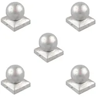 Baumarktplus 5x Pfostenkappe verzinkt 121 mm Kugel Abdeckkappe für