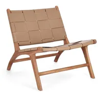 BIZZOTTO Sessel Joanna aus Teakholz und Leder, skandinavischer Stil,