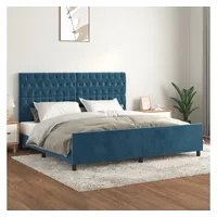 VidaXL Bettgestell ohne Matratze Dunkelblau 200x200 cm Samt