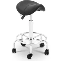 Physa Sattelhocker Rollhocker Mit Lehne Drehhocker Arbeitshocker Verstellbar Schwarz