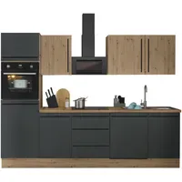 Kochstation Küchenzeile Florida 280 cm schwarz