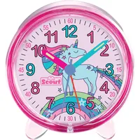 Scout Kinderwecker Favorit Quarzwecker, Lernwecker,Geschenkidee,Kinderzimmer, Schulanfang,Einhorn, rosa