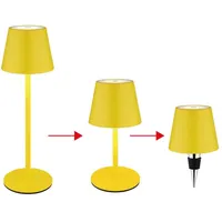 GLOBO Außenleuchte Tischlampe Akku Tischleuchte Touchdimmer Flaschenaufsatz CCT, gelb,