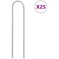 VidaXL Bodenanker U-Form 25 Stk. 15x3,5 cm Verzinkter Stahl