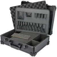 HMF Werkzeugkoffer leer mit Rasterschaumstoff schwarz 46 x 33
