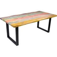 Ab:stil.art.moebel Esstisch Baumkante 160 x 85 cm bunt schwarz