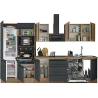 Kochstation Küchenzeile Florida 340 cm schwarz