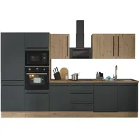 Kochstation Küchenzeile Florida 340 cm schwarz