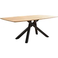 DeLife Esstisch Edge Boot 200x100x2,5-3 Eiche Natur Kreuzgestell Rechteck
