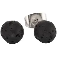 Bruno Banani Ohrstecker Lavakugel Edelstahl schwarz 6