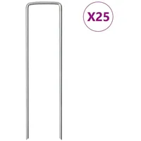 VidaXL Bodenanker U-Form 25 Stk. 15x3,5 cm Verzinkter Stahl