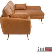 Hti-Living Ecksofa Antonius Kunstleder Braun rechts - Braun