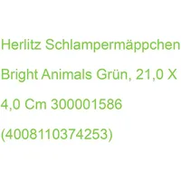 Herlitz Schlampermäppchen Bright Animals grün, 21,0 x 4,0 cm