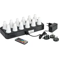 Duni LED-Set Plug Flex, Mehrfarbig Wiederaufladbar, 12 Stück 70