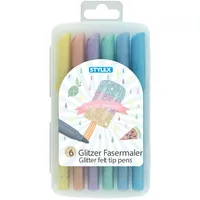 Stylex Glitzer Fasermaler 6 St. farbintensiv Pastellfarben