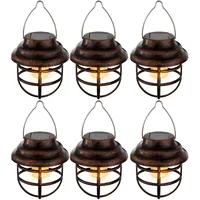 GLOBO 6er Set LED Solar Laternen Gitter Lampen Garten
