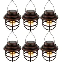 GLOBO Solarleuchte Kunststoff, Metall 6er Set spritzwassergeschützt braun