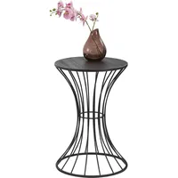 [en.casa] Beistelltisch Sablier Ø 38 cm Stundenglasform Schwarz