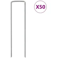 VidaXL Bodenanker 50 Stk. U-Form 15x3,5 cm Verzinkter Stahl