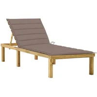 VidaXL Sonnenliege mit Taupe Auflage Imprägniertes Kiefernholz