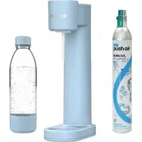 DAFI PushAir Saturator mit CO2-Kartusche + 0,7l Flasche Blau