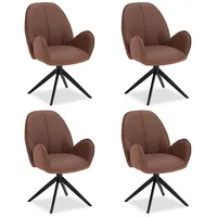 Homestyle4u Polsterstuhl 4er Set Esszimmerstuhl Armlehnenstuhl drehbar 3070