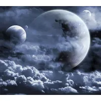 Papermoon Fototapete PAPERMOON "Wolken mit Monden", bunt, B:3,5m L:2,6m,