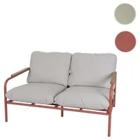 Mendler Aluminium-Gartenbank HWC-O11, Outdoor 2-Sitzer Sitzbank Sofa, Olefin Stoff