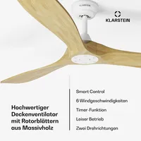 Klarstein Bahama Smart Deckenventilator mit Fernbedienung + App-Steuerung Ahorn