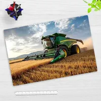 Cover-your-desk Schreibtischunterlage für Kinder Mähdrescher Landwirtschaft, aus hochwertigem Vinyl,